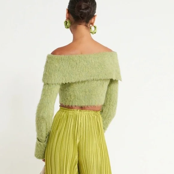 LIKE NEW Cult Gaia Audie Off The Shoulder Long Sleeve Sweater, Size M